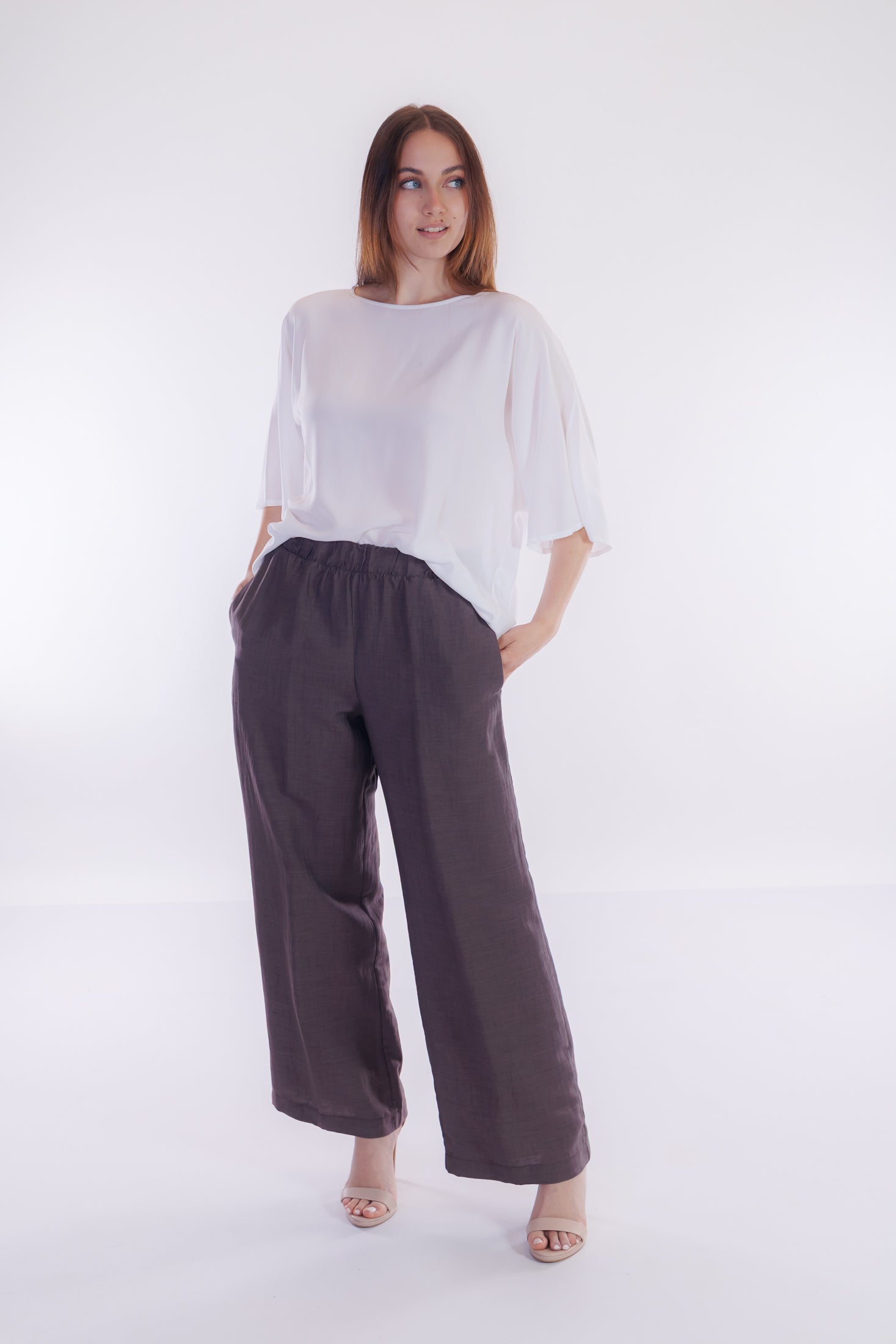 Pantalone ampio m. lino