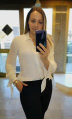 Camicia misto seta fiocchi