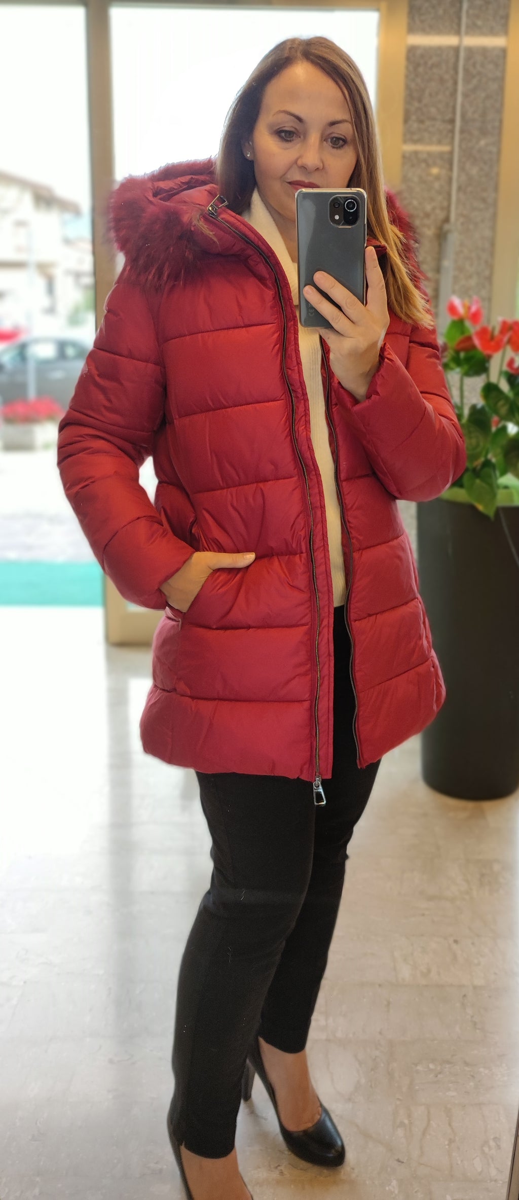 Piumino eco con pelliccia