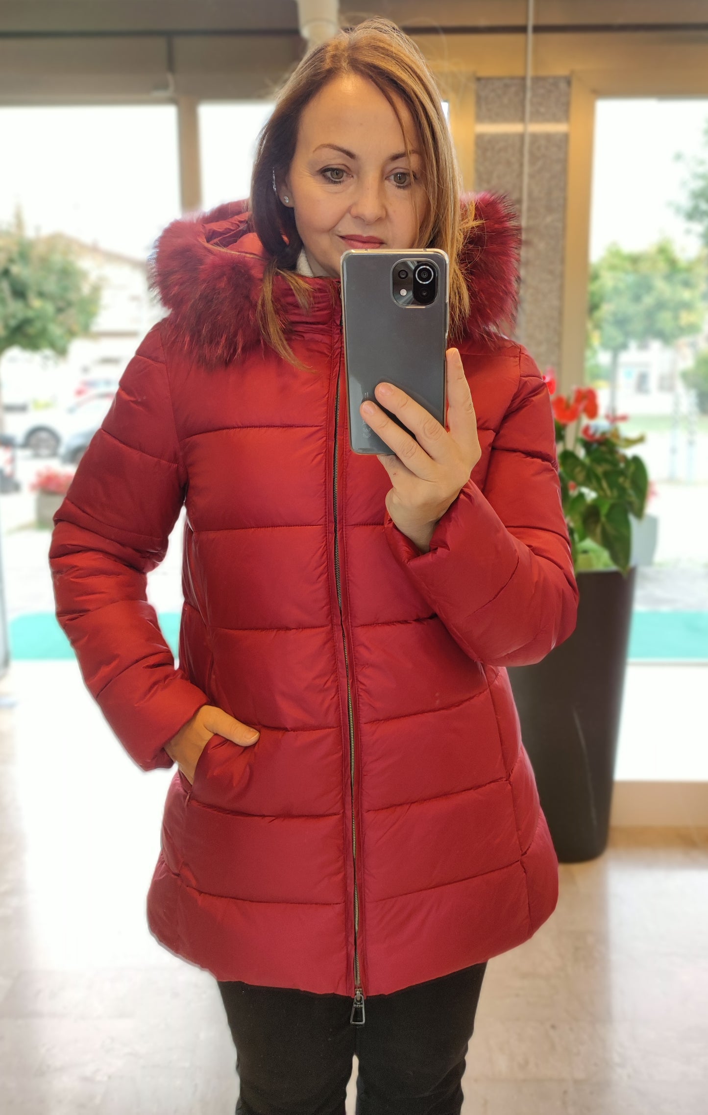 Piumino eco con pelliccia