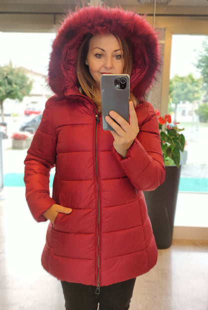 Piumino eco con pelliccia