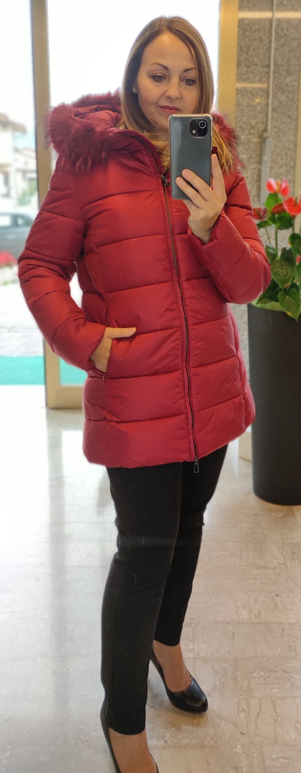 Piumino eco con pelliccia