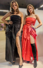 Abito lungo taffetà