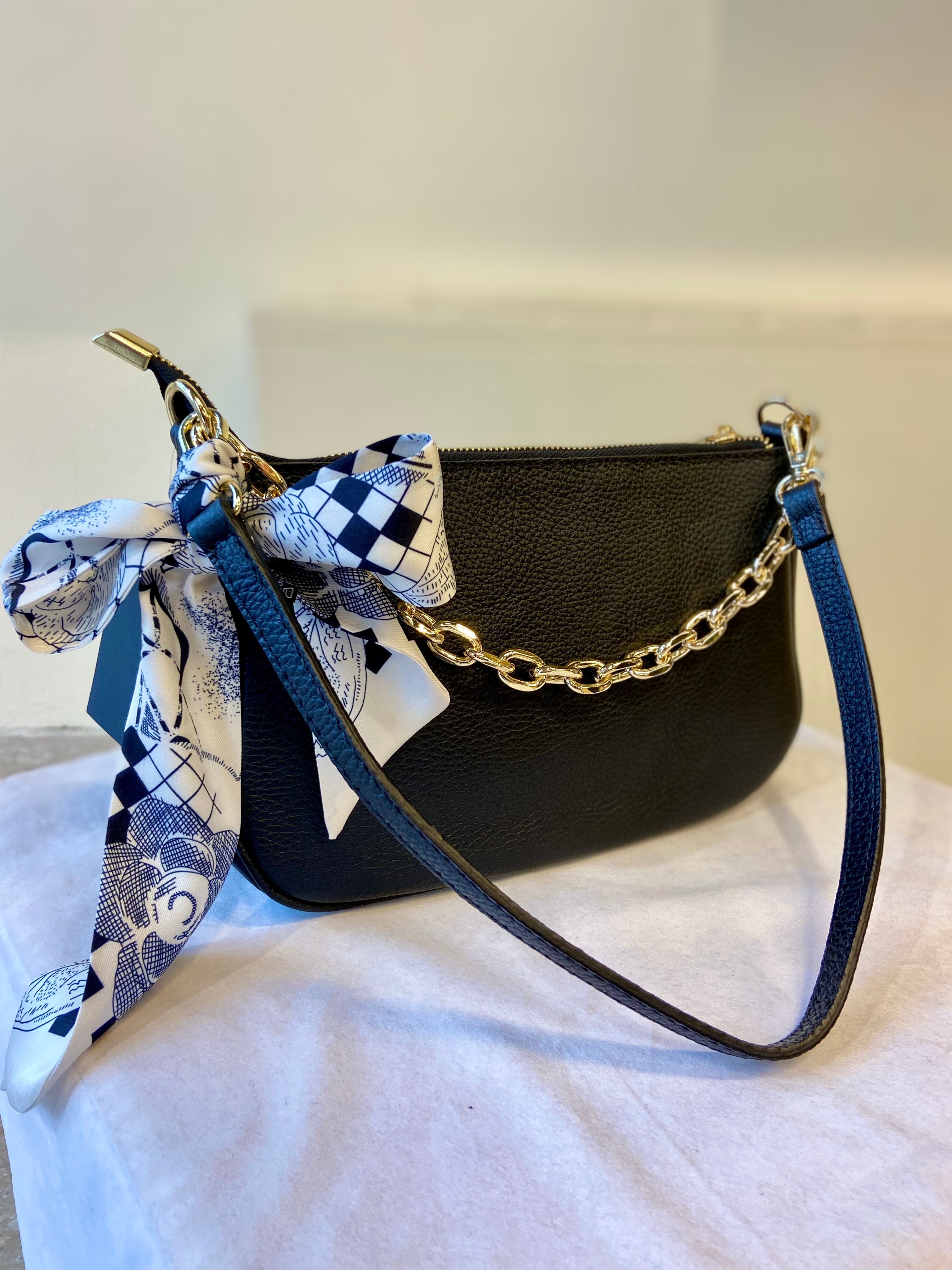 Borsa pelle con catena